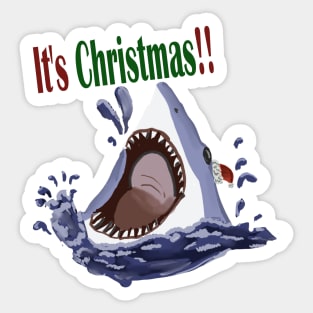 Christmas Shark Sticker